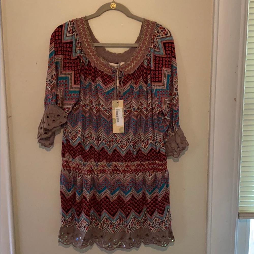 Scoop Neck Boutique Babydoll Boho Top